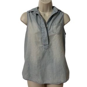 J. Crew women’s lightweight denim sleeveless shirt size 0